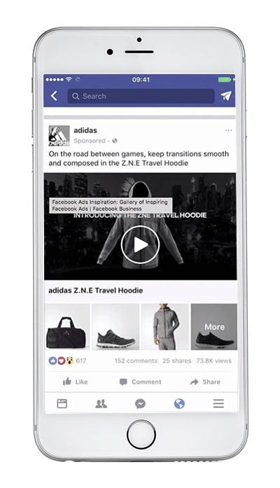 collection ads - type of facebook ads