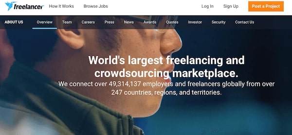 freelacer overview page