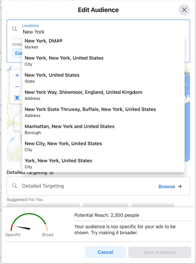 audience location details