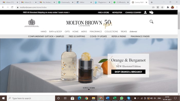 Molton Brown Home Page