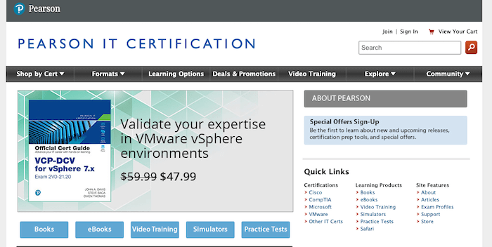 pearson IT certification -  online course