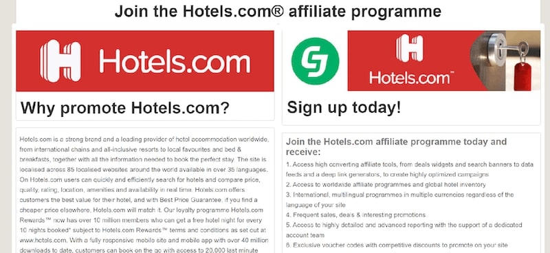 Hotels.com Home Page