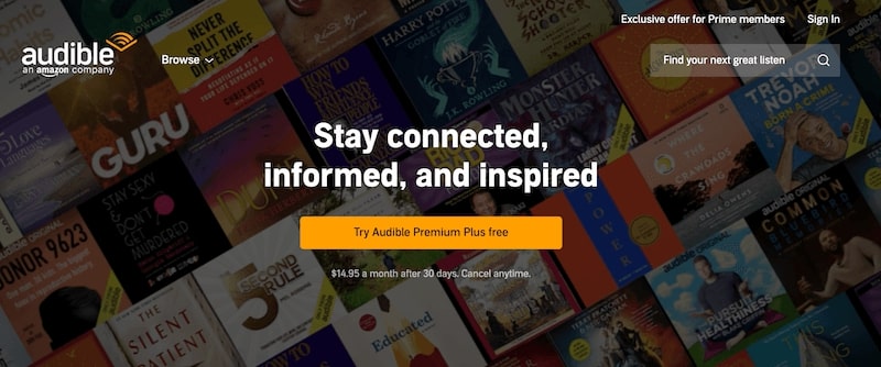 Audible stay connected, informed, and inspired