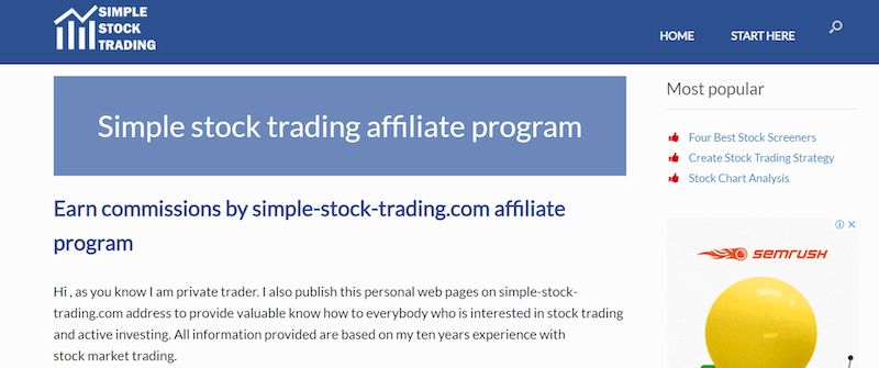 Simple stock trading affiliate program