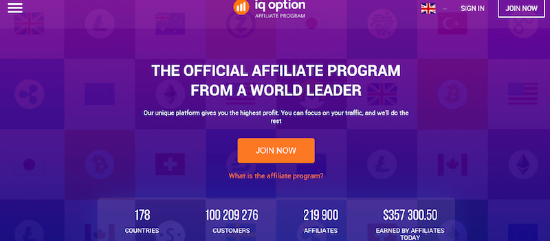 IQ option affiliate program