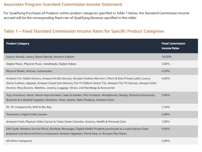 associates program standard income statement