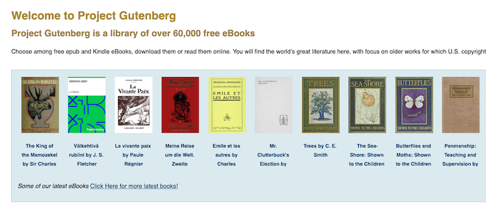 project gutenberg from ebooks